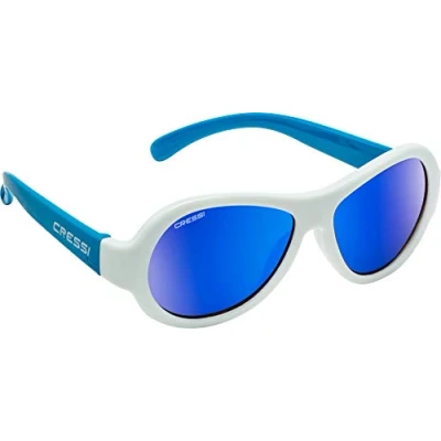 Abbildung von Cressi Unisex Babys Scooby Sunglasses Polarisiert Kinder Sonnenbrille, Weiß Blau/Spiegel Linse Blau, 0 2 Jahre