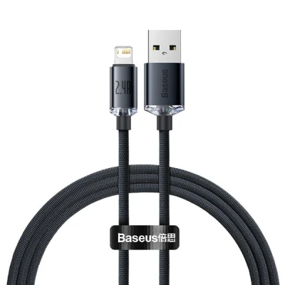 Abbildung von Baseus Crystal Shine Fast Charging 2.4A Lightning Kabel 1.2m Schwarz