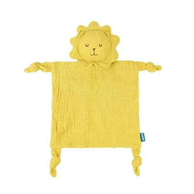 Abbildung von Babydecke Baumwolle Musselin Komfort Decke 25x25cm Baby Neugeborenen Kuscheldecke für Junge und Mädchen ab 0+ Monaten Geschenk (Löwe)