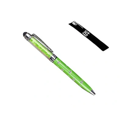 Abbildung von QUALITÄT 2 in 1 Kapazitiver Touchscreen Stylus und Kugelschreiber mit Swarovski Kristallen. FREIE NACHFÜLLUNG (LIMETTE)