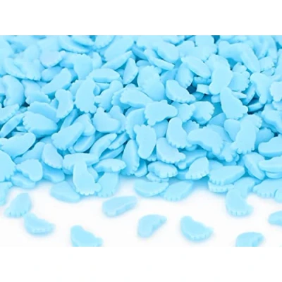 Abbildung von Streudekor Füßchen hellblau, 80g, Zuckerdekor