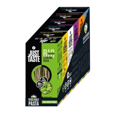 Abbildung von JUST TASTE Bunte Nudel Vielfalt Die neue BIO Gemüse Pasta 6er Pack á 250g (1x Edamame, 1x Kichererbse, Black Bean, Lila Süßkartoffel, Süßkartoffel mit Kurkuma, Weisse Süßkartoffel)