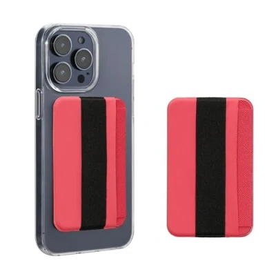Abbildung von kwmobile 2X Stick on Kartenhalter für Smartphones Kunststoff Halter mit Halteband 57 x 90 mm Platz bis zu 4 Karten Rosa