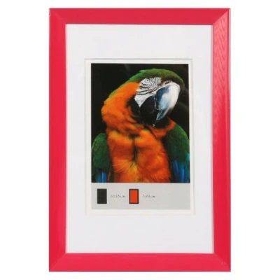 Abbildung von Timeless Kunststoff Bilderrahmen 10x15 bis 40x50 mit Passepartout Foto Rahmen: Farbe: Pink Format: