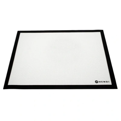Abbildung von HENDI Backmatte 40 x 30 cm Silikon Matte Stärke: 0,7 mm Hitzebeständig C bis + 250 in weiß, Gastro Bäckerei Silikonmatte