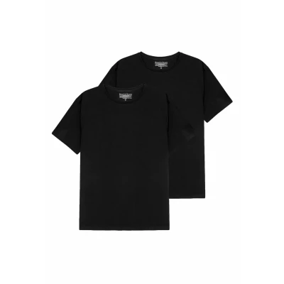 Abbildung von Bread &amp; Boxers Crewneck 2 PACK Unterhemd/shirt, Herren, Größe: Small, Black
