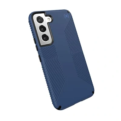 Abbildung von Speck Products Presidio2 Grip Schutzhülle für Samsung Galaxy S22, erhöhte Einfassung, Küstenblau/Schwarz/Sturmblau