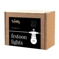 Abbildung von Twinkly Festoon 20 LED RGB, Lichterkette mit Lampen, Mehrfarbige RGB Außen und Innenbeleuchtung, Kompatibel Alexa, Google Home, Gaming Lichter, IP44, App Steuerung, Schwarzes Kabel, 10m