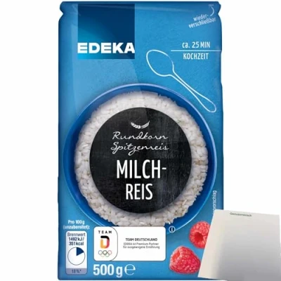 Abbildung von Edeka Rundkorn Milchreis Spitzenreis (500g Packung) + usy Block