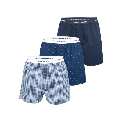 Abbildung von Happy Shorts 3 PACK Boxershorts, Herren, Größe: Small, Geo mix