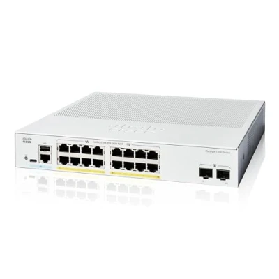 Abbildung von Cisco Catalyst 1200 16P 2G Smart Switch, 16 Port GE, PoE, 2 x 1 GE SFP, eingeschränkter Lebenszeitschutz (C1200 2G)
