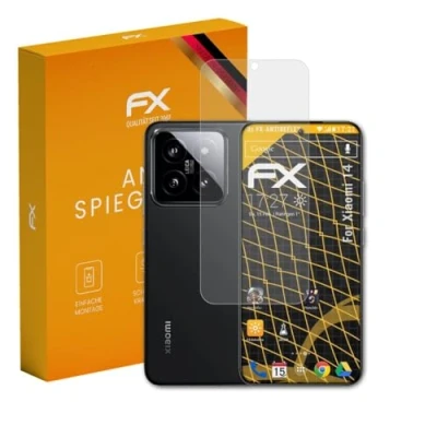 Abbildung von atFoliX Panzerfolie kompatibel mit Xiaomi 14 Schutzfolie, entspiegelnde und stoßdämpfende FX Folie (3X)