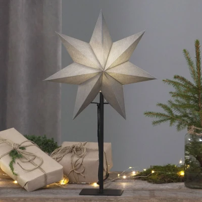 Abbildung von STAR TRADING LED Stern Standstern &quot;Ozen&quot;, ohne Lochung, grau, E14, 55 cm