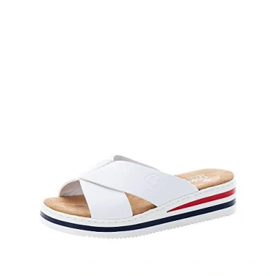 Abbildung von Rieker Pantolette flach, Damen, Größe: 40, Weiß Schuhe