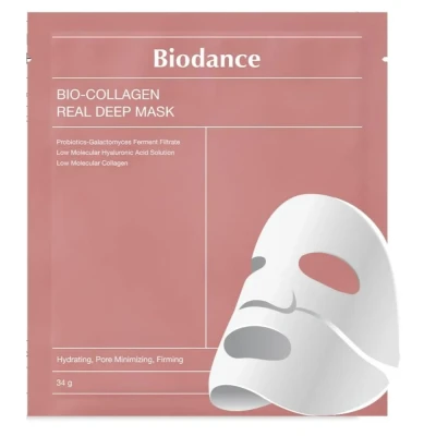 Abbildung von Biodance Gesichtsmaske Bio Collagen Real Deep Mask Intensive Feuchtigkeit 1er Pack Feuchtigkeit, Anti Aging, Porenverfeinerung, Hypoallergen, 1 tlg., Hydrogel Maske, enthält Probiotika