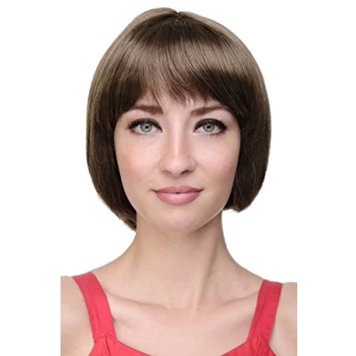 Abbildung von WIG ME UP 703 12 Sexy Bob, Perücke, gerader Pony, Braun, Goldbraun