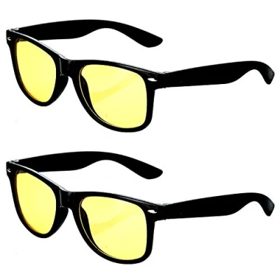 Abbildung von HAC24 2er Set Nachtfahrbrille im Retro Look Nachtsichtbrille Nachtbrille Sonnenbrille Auto Motorrad Kontrast Brille