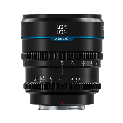 Abbildung von SIRUI Night Walker 55 mm T1.2 S35 Cine Objektiv, große Blende manueller Fokus Objektiv (MS55E B, E Mount, Schwarz)