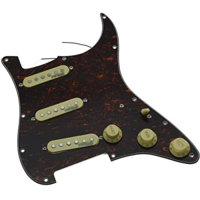 Abbildung von KAISH Red Tortoise Loaded E Gitarre Pickguard vorverdrahtet mit Wilkinson Pickups für USA/Mexico FD Stratocaster