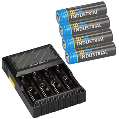 Abbildung von 4X Solar Mignon AA Akkus wiederaufladbare Batterien 3,2V 1,92Wh LiFePo4 Hochleistungs Akku Batterie speziell für Solarlampen Lichterkette Solarleuchte Leuchte + D2 Ladegerät