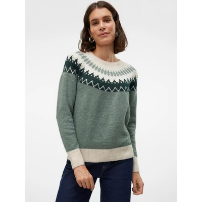 Abbildung von Vero Moda Vmsimone LS Nordic GA REP BOO Strickpullover, Damen, Größe: Medium, Balsam green