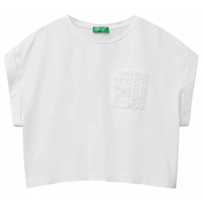 Abbildung von United Colors of Benetton WITH Pocket Tshirt print, Damen, Größe: XS, White