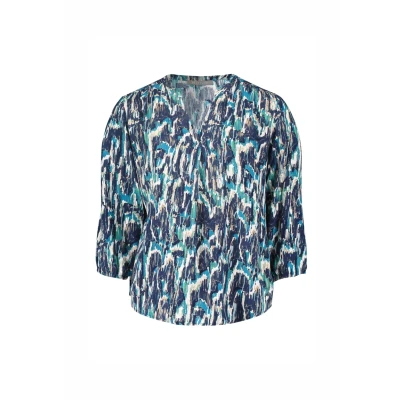 Abbildung von Betty &amp; Co Schlupf MIT Print Bluse, Damen, Größe: 36, Dark blue petrol
