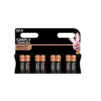 Abbildung von 8 x Duracell AA Simply (1 Blistercard a Batterien), Batterien Mignon (LR6/MN1500)