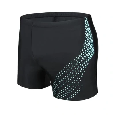 Abbildung von AMZSPORT Badehose Herren Kurz Schwimmhose Eng Wassersport Badeshorts mit Tunnelzug, Schwarz, S