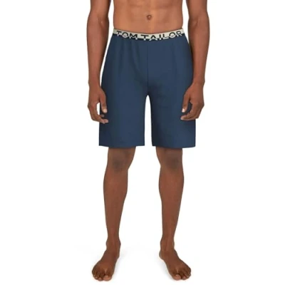 Abbildung von TOM Tailor Bermuda Nachtwäsche Hose, Herren, Größe: 52, Blau dunkel uni
