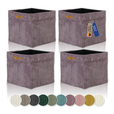 Abbildung von Lycce Regalkorb Kallax Boxen Cord 4er Set altrosa, Aufbewahrungsbox faltbar 33x33x31cm (4 St)