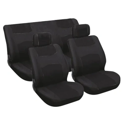 Abbildung von CARPOINT 0310051 Sitzschonbezug schwarz Polyester vorne und hinten