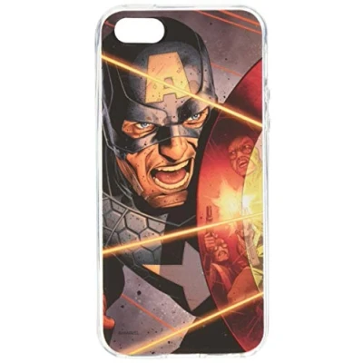 Abbildung von ERT GROUP Handyhülle für Apple Iphone 5/5S/SE Original und offiziell Lizenziertes Marvel Muster Captain America 007 optimal an die Form des Handy angepasst, hülle aus TPU