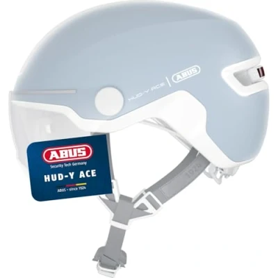 Abbildung von ABUS Stadthelm HUD Y ACE stylischer Fahrradhelm mit Visier und magnetischem, aufladbarem LED Rücklicht für Damen Herren Pure Aqua, Größe S