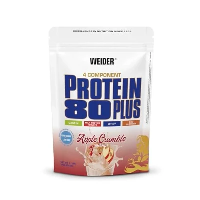 Abbildung von Weider Protein 80 Plus 4 Komponenten Pulver Hoher Proteingehalt mit 80% Eiweiß Cremige Shakes Calcium &amp; Vitamin B6 500g Apple Crumble