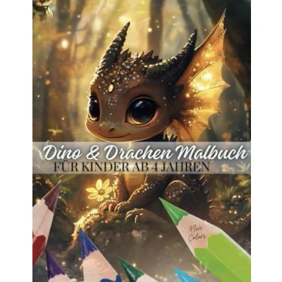 Abbildung von Drachen und Dinosaurier Malbuch für Kinder: Ausmalbilder Kinder ab 5 Jahren