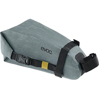 Abbildung von EVOC SEAT PACK WP 2, einfache Satteltasche (leichtes Fahrradzubehör, wasserfeste Bikebag, Fahrrad Tasche hinten, Maße: 10 x 26 11 cm, Gewicht: 180 g, Volumen: 2 l), Steel