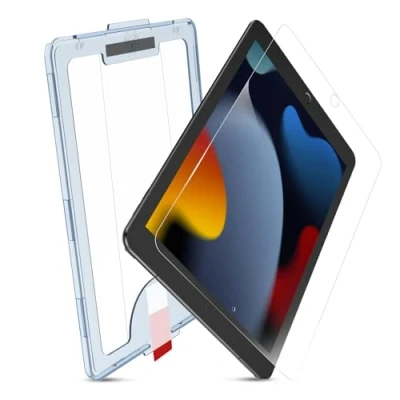 Abbildung von MOBDIK Panzer Schutz Glas Schutzfolie Kompatibel mit iPad 9. / 8. 7. Generation 10.2 Zoll (2021/2020 2019), HD Klar, Kratzfest, Fallfreundlich, EZ Kit 1 Stück
