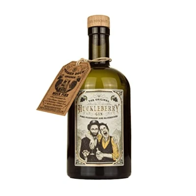 Abbildung von Huckleberry Gin 44% aus frischen Heidelbeeren destilliert Pure Friendship and Blueberries 500 ml