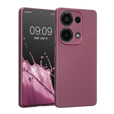 Abbildung von kwmobile Handyhülle kompatibel mit Xiaomi Redmi Note 13 Pro 4G Hülle weiche Silikon Case metallisch schimmernd in Metallic Lavendel