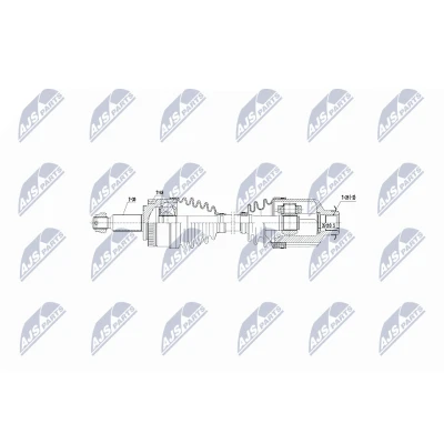 Abbildung von NTY NPW KA 342 Antriebswelle Vorderachse rechts 585 Schaltgetriebe, Automatikgetriebe HYUNDAI: ix35, KIA: Sportage III