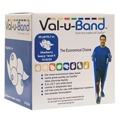 Abbildung von CanDo Trainingsband / Gymnastikband, Länge 45 m, Val u Band® blaubeere (medium)