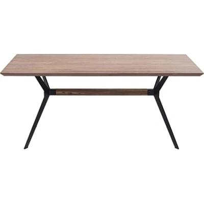 Abbildung von Kare Design Tisch Downtown, Braun, Esstisch, Walnuss Massivholz Tisch, Stahl Beine, teilweise Handarbeit, rechteckig, 220x100 cm (L/B)