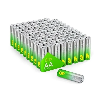 Abbildung von GP Super Alkaline Batterien AA Mignon, LR06, 1,5V, 80 Stück Vorratspack, ideal für Die Stromversorgung von Geräten des täglichen Bedarfs Neue G TECH Technologie