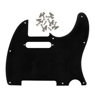 Abbildung von IKN 8 Loch 1 lagig Schwarz TL Pickguard Single Coil Neck Hole Schnittschutzplatte mit Befestigungsschrauben für den Austausch von US/Mexiko Standard TE Plate