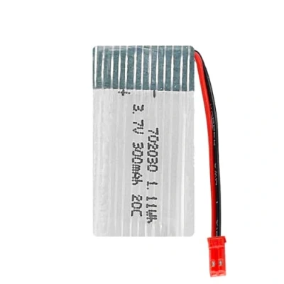 Abbildung von Lithium Polymer Akku 3.7V 300mAh 702030 Wiederaufladbarer Lipo Ion mit JST 2P Stecker für RC Drohne Flugzeug Zubehörteil