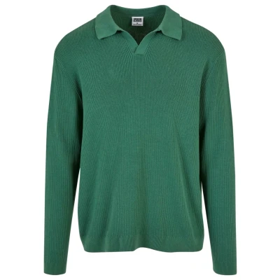 Abbildung von Urban Classics Longsleeve Poloshirt, Herren, Größe: Large, Leaf