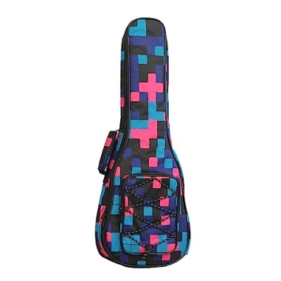 Abbildung von Surwin Ukulelentasche 21 &#039;&#039; 23 26&#039;&#039; Ukulele Case Bag für Sopran Konzert Tenor, Tragbare Ukulelen Tasche Rucksack Aufbewahrung Soft Verstellbarem Schultergurt (23 Zoll,Patchwork)