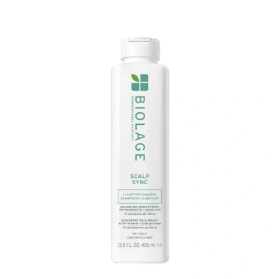 Abbildung von Biolage ausgleichendes Shampoo für fettige Haut, geeignet alle Haartypen, angereichert mit ferentiertem Tee und Glykolsäure, Clarifying Shampoo, Scalp Sync, 400 ml