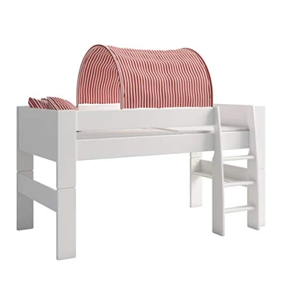 Abbildung von Hoppekids For Kids Tunnelzelt für Kinderbett, Hochbett, 88 x 69 91 cm (B/H/T), Baumwolle, rot,weiß